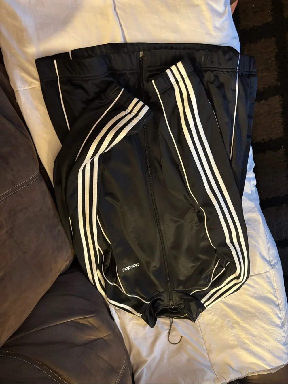adidas Black Jacket with White Stripes